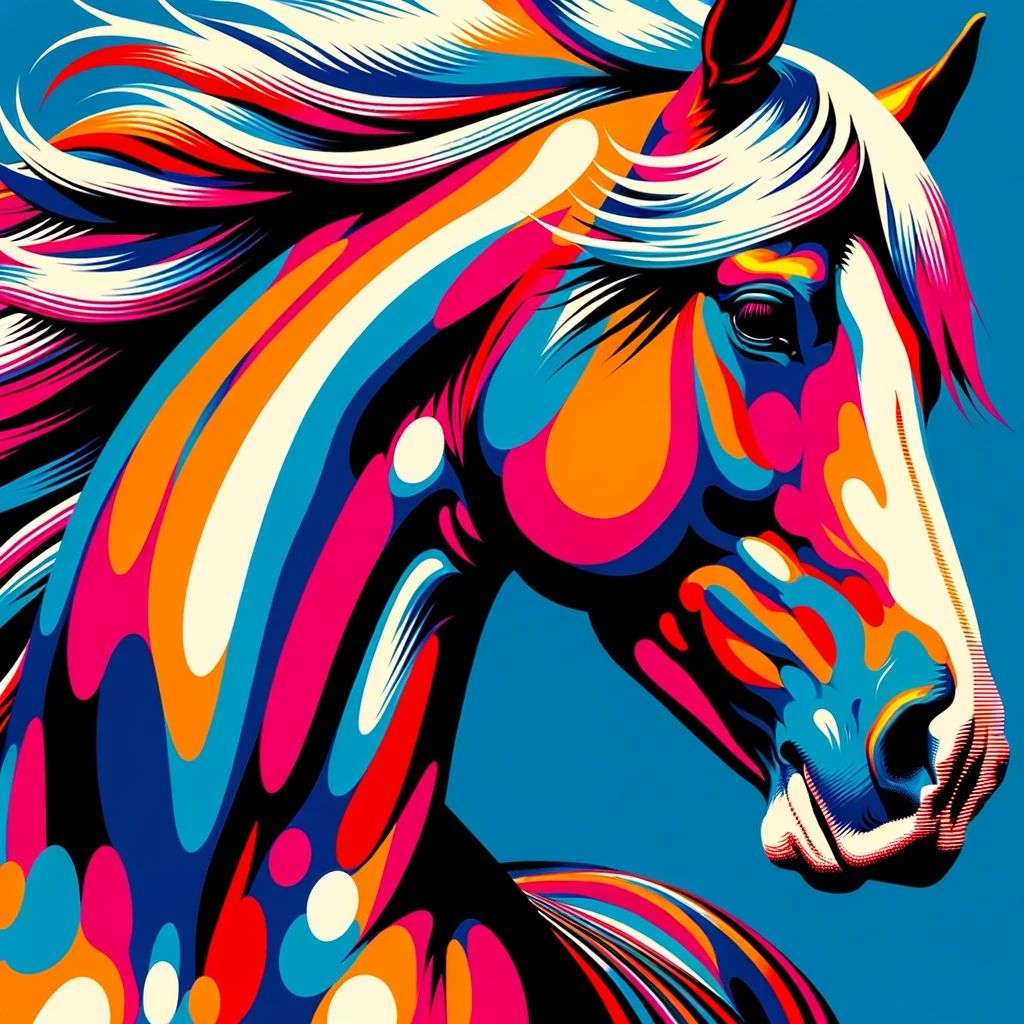 a horse, pop art